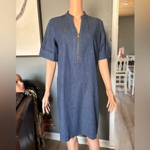 Anne Klein Navy Denim Midi Dress
